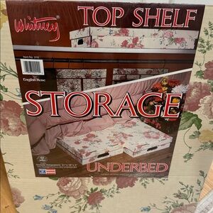 Whitney Top Shelf Underbed Storage box features a floral "English Rose"
